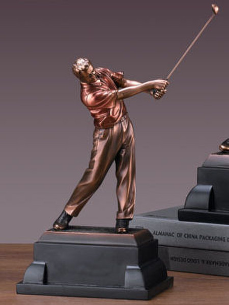Golfer Male Statue Second Place Sculpture Add Brass plaque Award